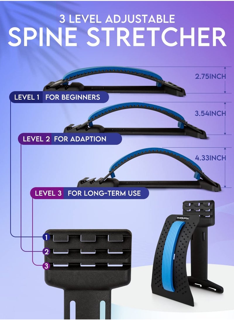 Back Cracker Back Stretcher for Lower Back Pain Relief Back Stretch Device Adjustable Multi Level Spine Stretcher for Lumbar Pain Relief Lumbar Back Stretching with Built in Sciatica