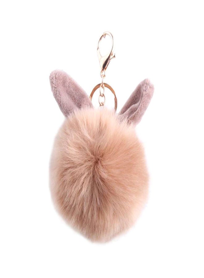 NIBEMINENT Rabbit Ears Pompom Keychain