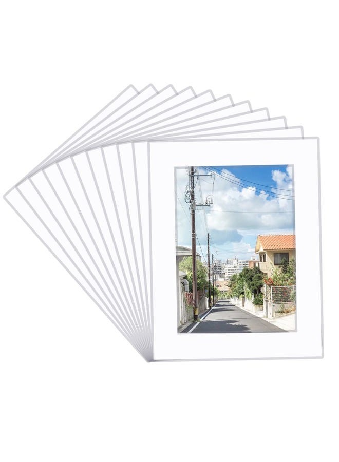 Prudiut 15 Pack 5x7 White Picture Mats, Frame Mattes for 4x6 Pictures Display Photo Frame Mat Core Bevel Cut Mat Board Show Kit for Photos, Prints, Artworks - Image 1
