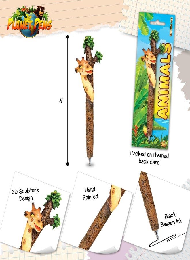 Puzzled CUTE GIRAFFE Planet Pens Resin Ballpoint Writing pen - Zoo Animals/Animals Collection - 6 INCH - Affordable Gift For Kids and Adults - Item #3692 - Image 3