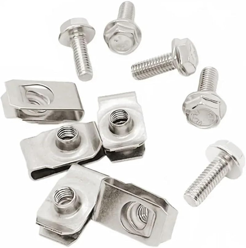 5 Sets M4x20 Stainless Steel Car Body Bolts U Nut Clips Retainer Fastener Leaf Spring Nuts - Image 5