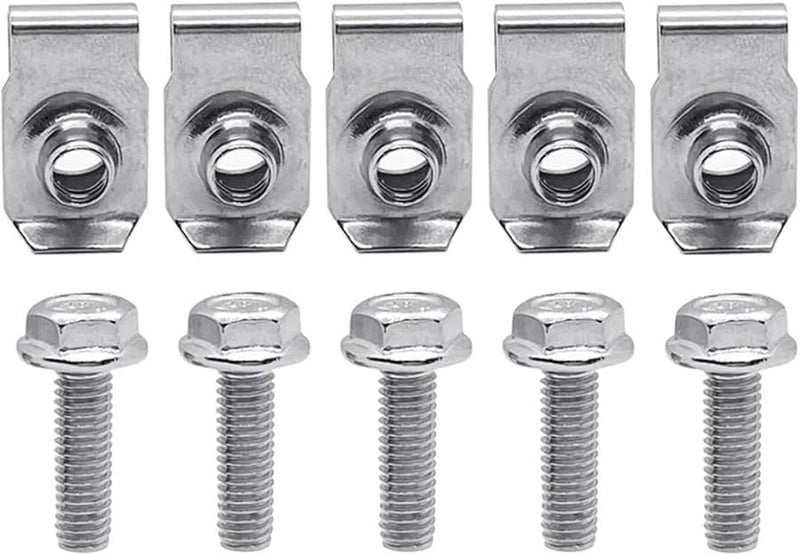 5 Sets M4x20 Stainless Steel Car Body Bolts U Nut Clips Retainer Fastener Leaf Spring Nuts - Image 2