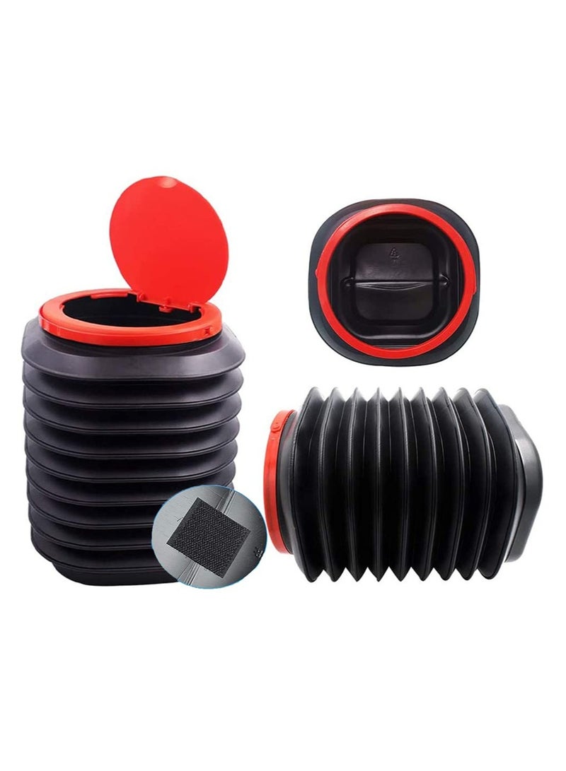 Excefore Car Trash Can with Lid, Small Plastic 4L Car Trash Bin with Lid, Folding Car Trash Bin, Car Trash Bin, Waterproof Foldable Car Trash Bin for Car Interior, Outdoor, Camping(Black) - Image 3