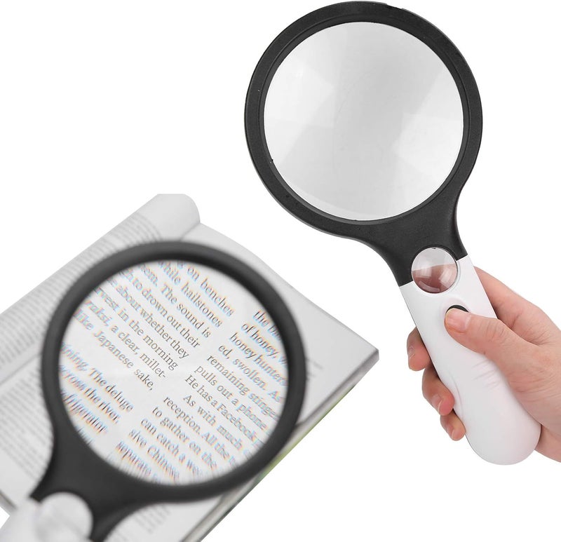 كلاراكو عدسة مكبرة يدوية لكبار السن، مثالية للقراءة واللحام، مزودة بإضاءة LED، مزودة بـ 4 مصابيح LED، تساعد على الحركة اليومية، مناسبة للعملات المعدنية والمجوهرات. - Image 2