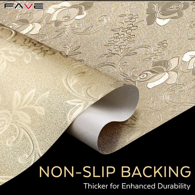 FAVE Gold Table Runner for Rectangle Tables, 72 Inch Heat Resistant Runner with Flower, Waterproof, Stain Resistant, Reusable for Daily Use Parties and Banquet(Golden - Image 4