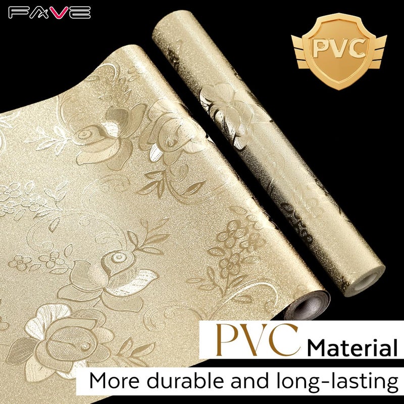 FAVE Gold Table Runner for Rectangle Tables, 72 Inch Heat Resistant Runner with Flower, Waterproof, Stain Resistant, Reusable for Daily Use Parties and Banquet(Golden - Image 5