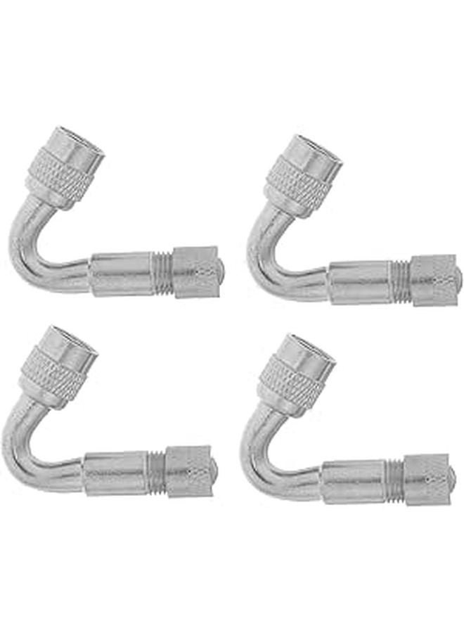 Metal Valve Stem Extenders 45 Degree 4pcs For Car Motorcycle Tire Air Valve Extension - Image 1