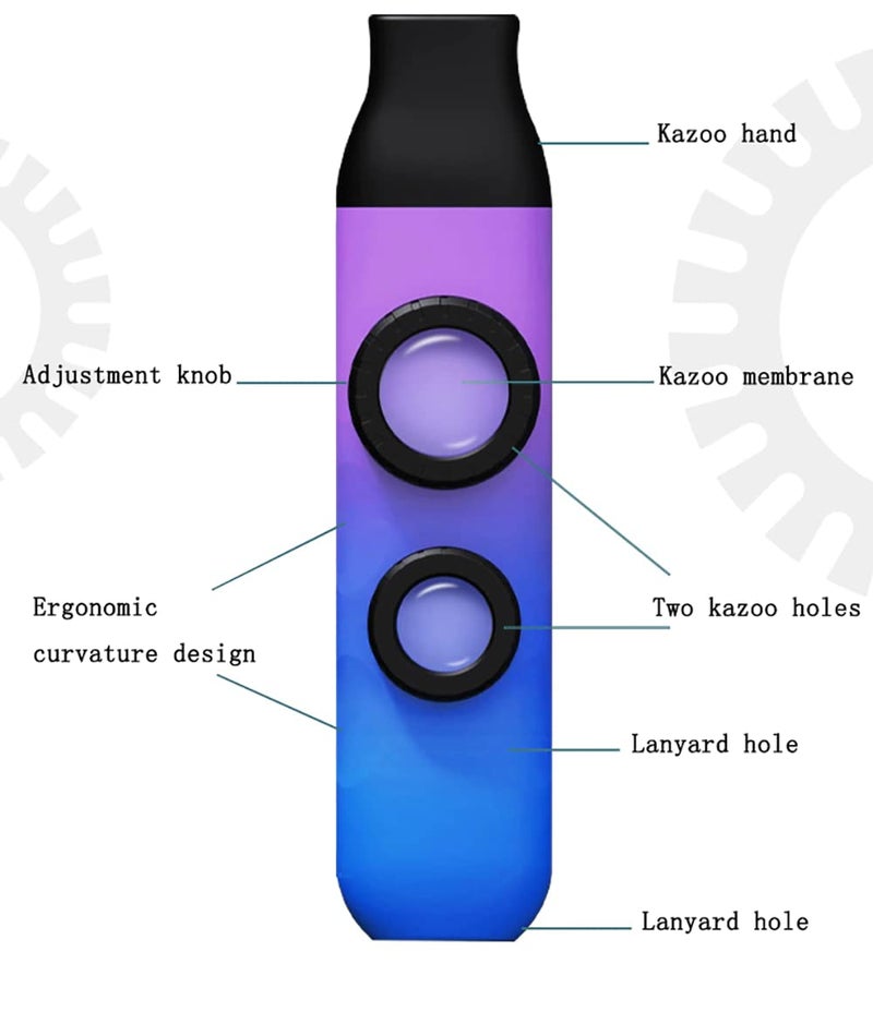 AmiciSound Kazoo Double Hole Musical Wind Instrument, Professional Grade Kazoo with Adjustable Pitch and Vibration Level, 5*Replacement Membrane - Image 2