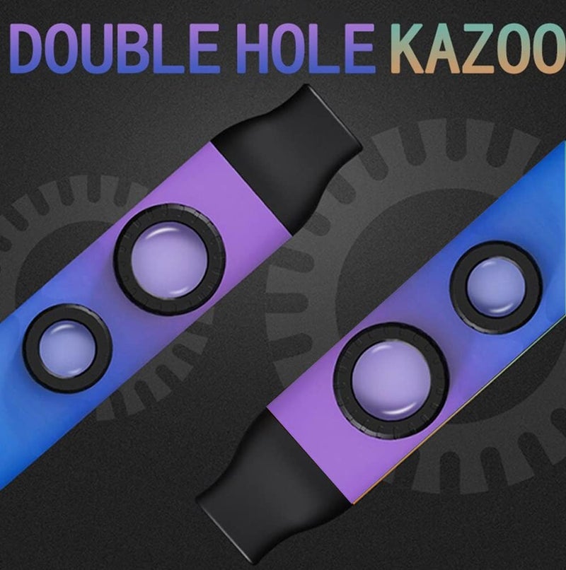 AmiciSound Kazoo Double Hole Musical Wind Instrument, Professional Grade Kazoo with Adjustable Pitch and Vibration Level, 5*Replacement Membrane - Image 3