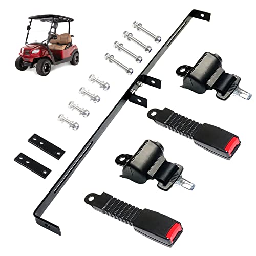 AIWEILUCK 2 Passenger Golf Cart Retractable 42" Seat Belts with Belt Bracket Kit for Yamaha Club Car DS Precedent EZGO TXT RXV - Image 1
