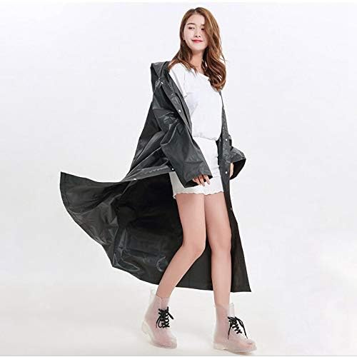 Visions India Unisex's Knee-Length Rain Coat (Evaraincoat-Black, Free Size - Image 3