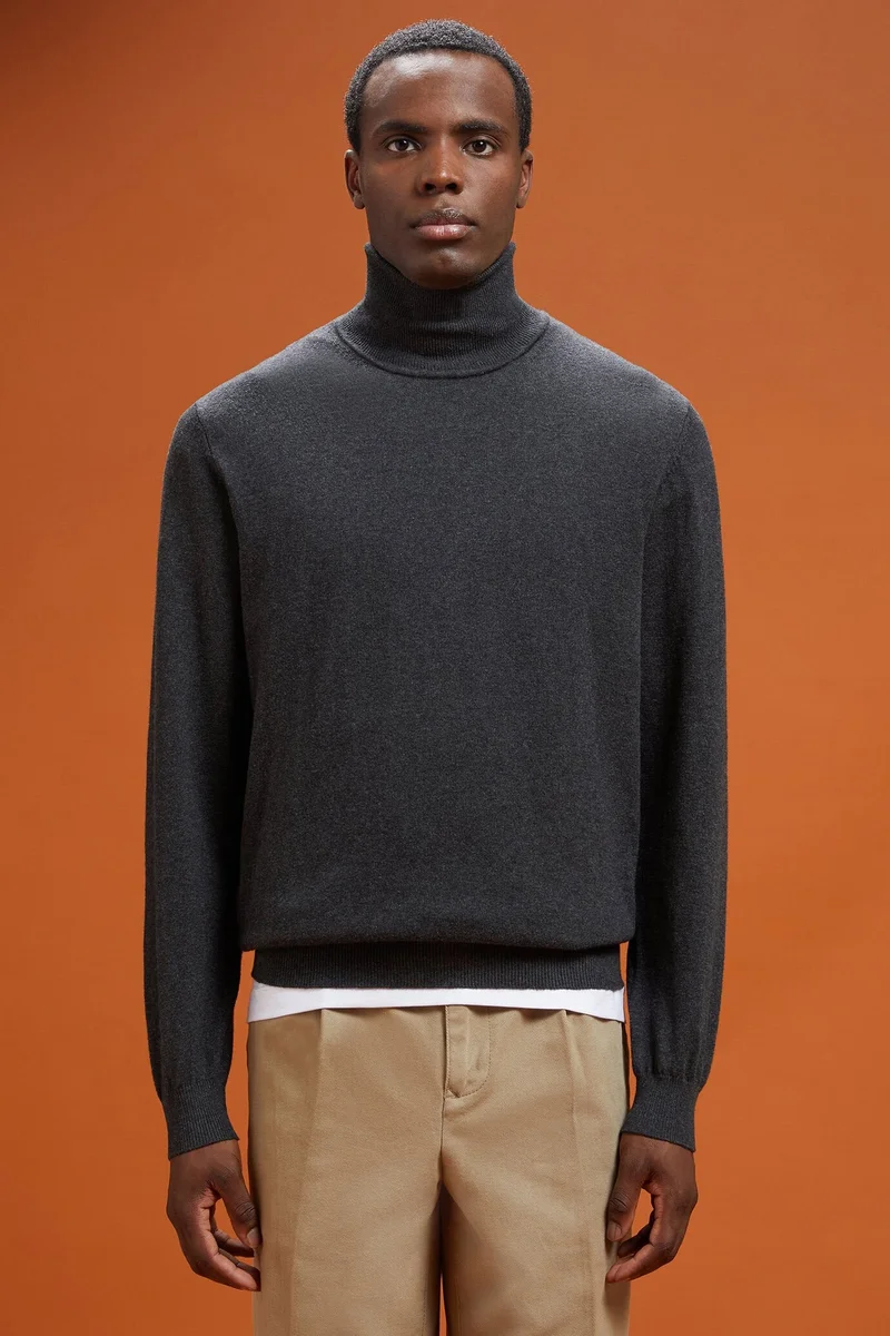 Men's turtleneck jumper - Anthracite