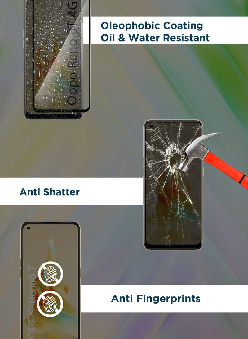 Glass Screen Protector For Oppo Reno 8T 4G - Black - Image 4