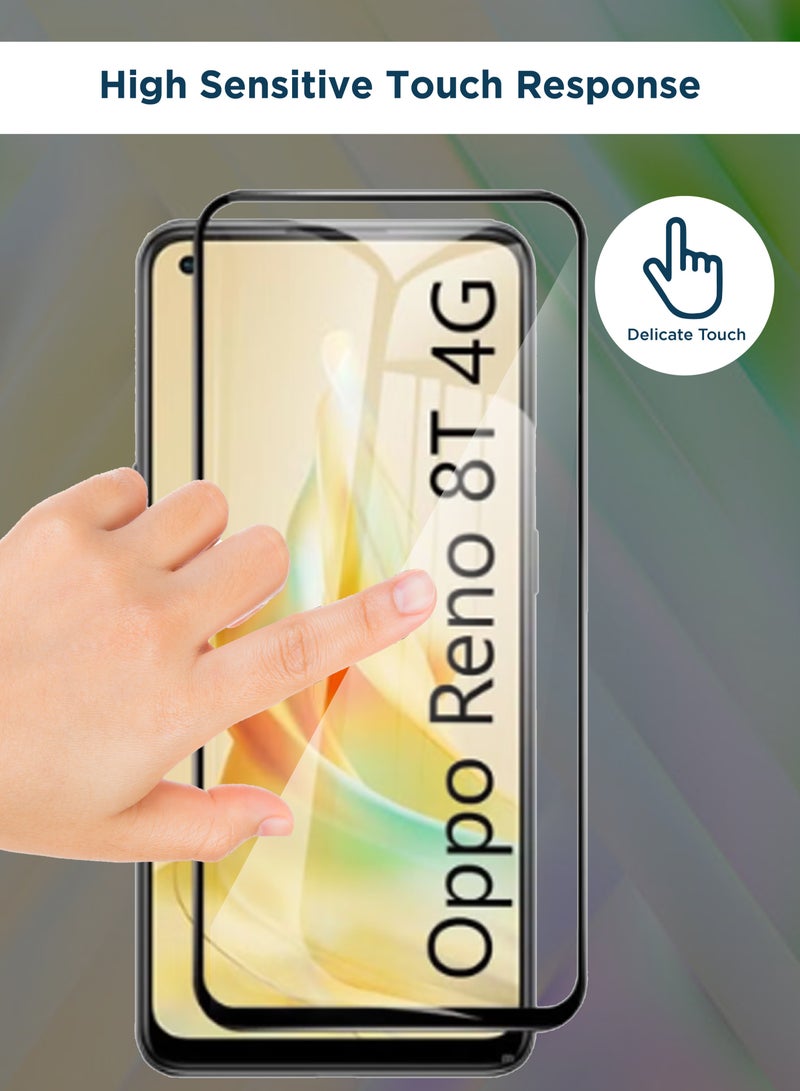 Glass Screen Protector For Oppo Reno 8T 4G - Black - Image 3