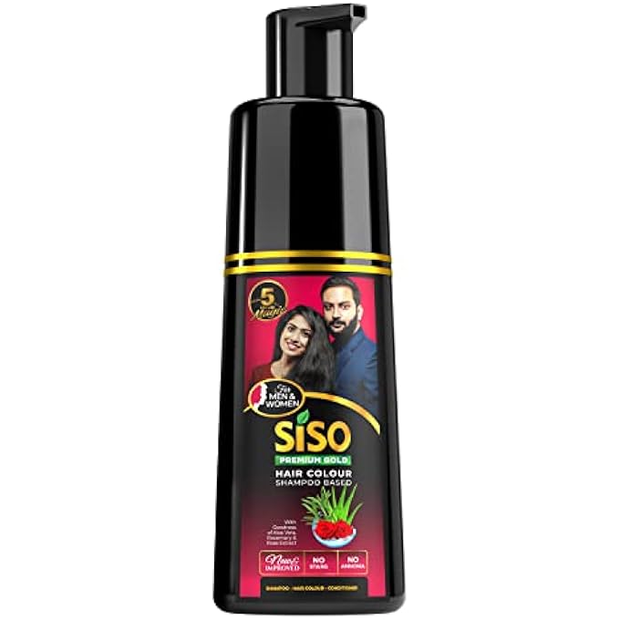 Siso PERMANENT HAIR COLOR SHAMPOO PUMP PACK, NATURAL BLACK 180ML | NO SKIN STAIN, NO AMMONIA, NO PARABENS - Image 2