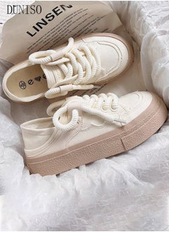 DUNISO Women's Play Fashion Sneakers Lace Up Canvas Sneaker Breathable Flat Bottom Shoes for Women Classic Student Sneakers Board Shoes for Outdoor Walking Running  - Image 1