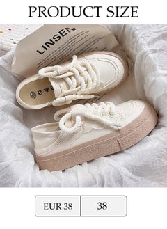 DUNISO Women's Play Fashion Sneakers Lace Up Canvas Sneaker Breathable Flat Bottom Shoes for Women Classic Student Sneakers Board Shoes for Outdoor Walking Running  - Image 4