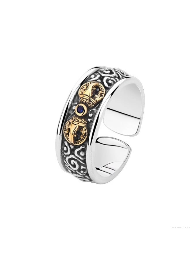 LATEEN Men Adjustable Ring Elegant Unique Retro Non-Fading Open Ring - Image 4