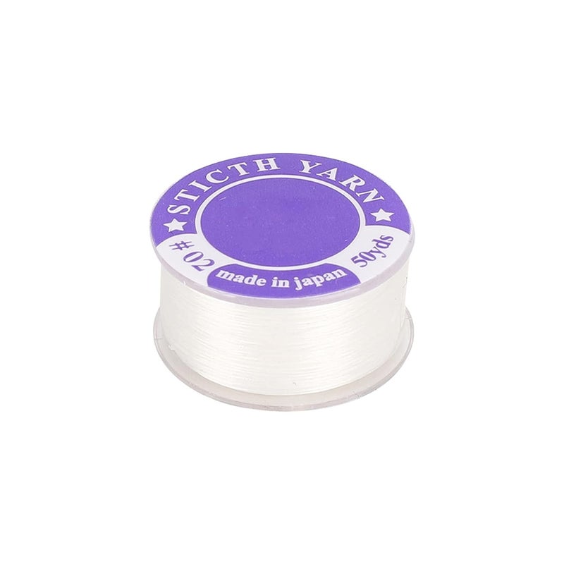 كلاراكو حبل خرز المجوهرات، خيط مطاطي 0.3 مم للأساور، حبل أساور مرن من حبال خرز الكريستال، حبل خرز لصنع المجوهرات والأساور، أداة اصنعها بنفسك (أبيض) - Image 1