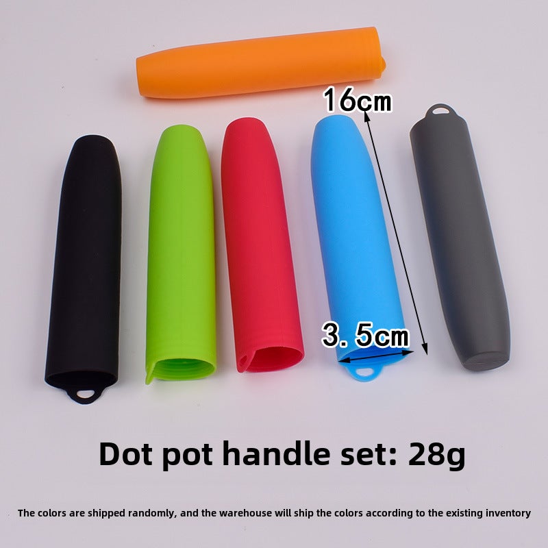 Silicone Handle Sleeve Anti-Slip Heat Resistant Dot Pot Handle Set 