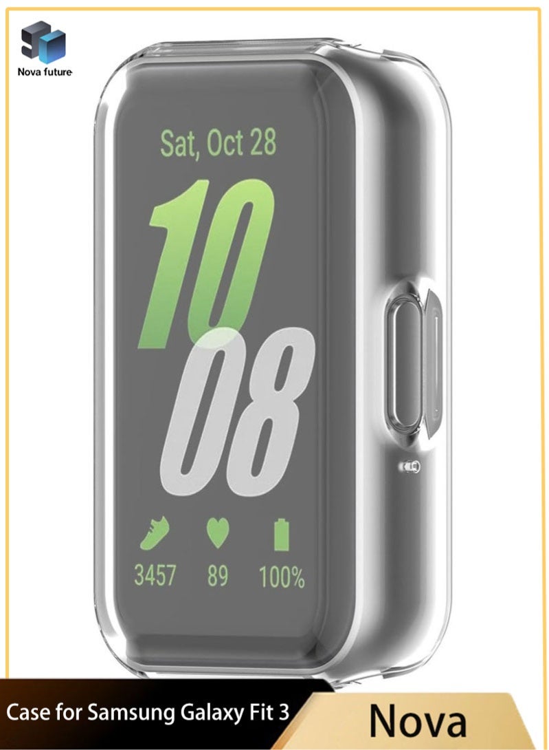 Nova future Case for Samsung Galaxy Fit 3 Screen Protector TPU Full Coverage Protective Cover (Clear) - Image 1