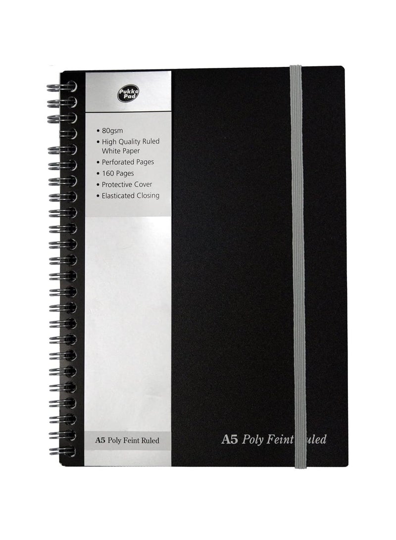 Pukka Pad دفتر جوتا مخطط بحجم A5 مع إغلاق مطاطي وصفحات مثقبة 160 صفحة - Image 1