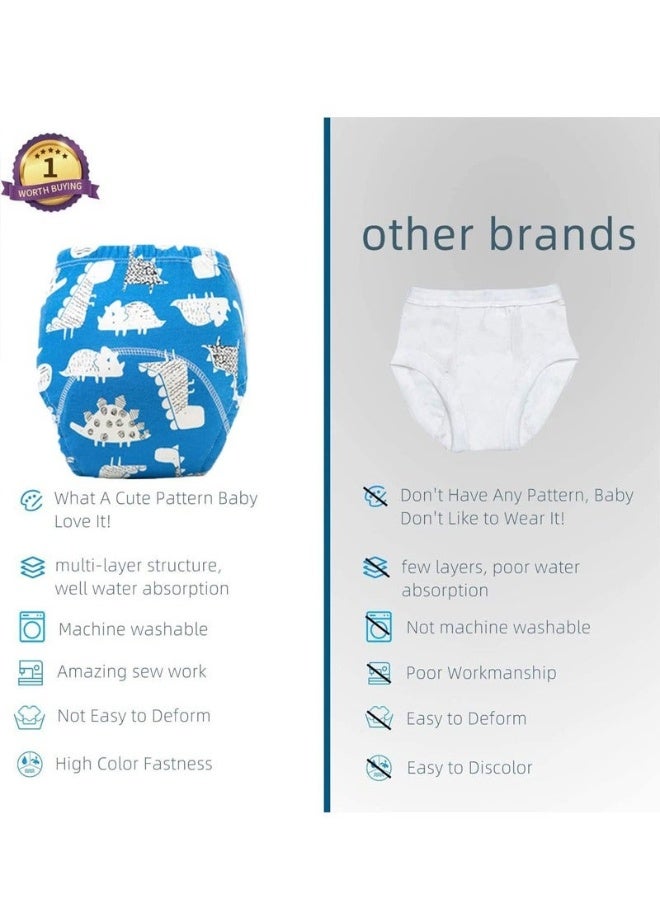 بيوينتي ست قطع من سراويل تدريب potty للأطفال مصنوعة من القطن القابل للتنفس، سراويل تدريب potty القابلة للتنفس - Image 3