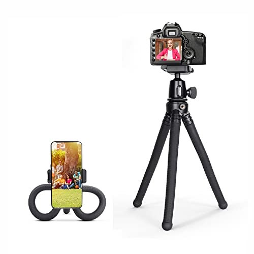 DIGITEK (DTR-320 FT) Flexible Gorillapod Tripod for All Cameras and Mobile Phones with 360° Ball Head and Phone Holder, Max. Load 3kgs, Carry Bag Included, (Black) - Image 1