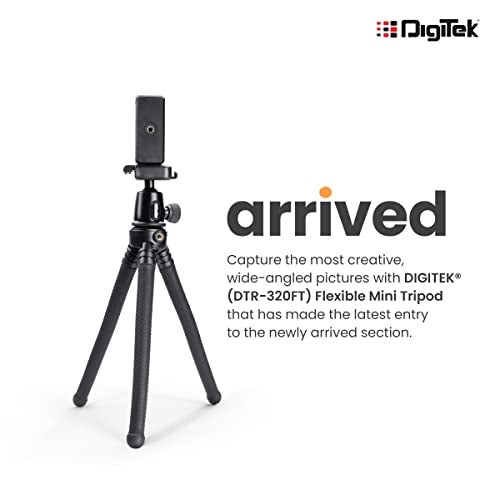 DIGITEK (DTR-320 FT) Flexible Gorillapod Tripod for All Cameras and Mobile Phones with 360° Ball Head and Phone Holder, Max. Load 3kgs, Carry Bag Included, (Black) - Image 2