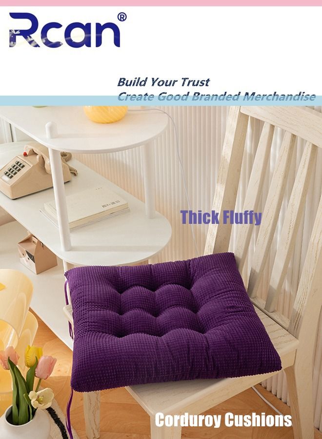 Rcan Chair Cushion Cushion Bay Window Tatami Floor Pillow Cushion Corduroy Cushion Thickened Square Soft Fluffy Cushion Pillow Back Suitable for Office Family Car Tables Chairs School - Image 1