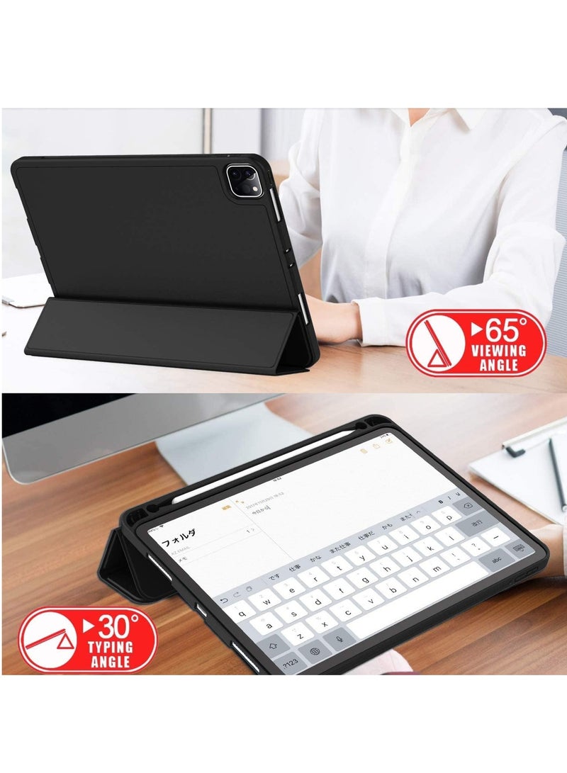 DUSALA iPad Pro 11 Inch Case (2022/2021/2020, 4th/3rd/2nd Generation), iPad Pro 11 Inch Cover, Built-in Pencil Holder, Flexible Back Cover, Tri Fold Stand, Auto Sleep/Wake, Rebound Magnetic Case, (Black) - Image 5