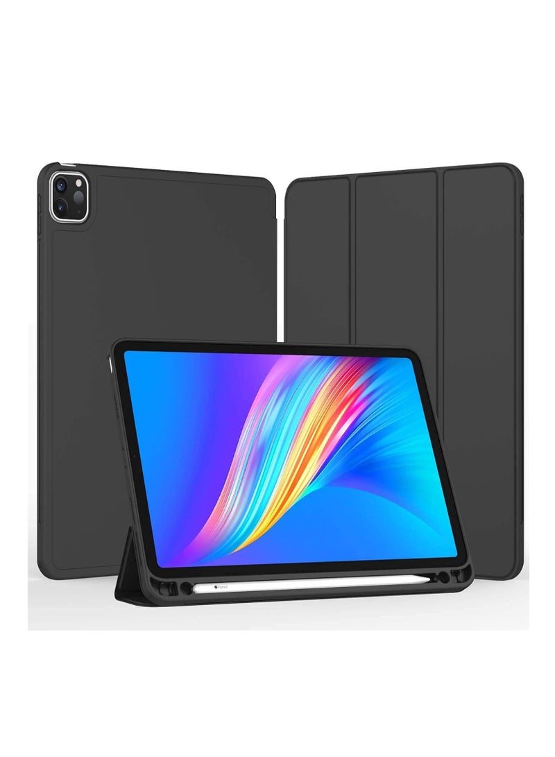 DUSALA iPad Pro 11 Inch Case (2022/2021/2020, 4th/3rd/2nd Generation), iPad Pro 11 Inch Cover, Built-in Pencil Holder, Flexible Back Cover, Tri Fold Stand, Auto Sleep/Wake, Rebound Magnetic Case, (Black) - Image 3