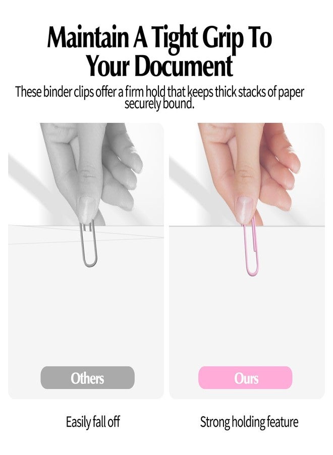 CREECHWA Cute Paper Clips Binder Clips Combo Set, 165 Psc, Assorted Size Paper Clips and Binder Clips for Office, Cute Office Supplies Set, Colorful - Image 4