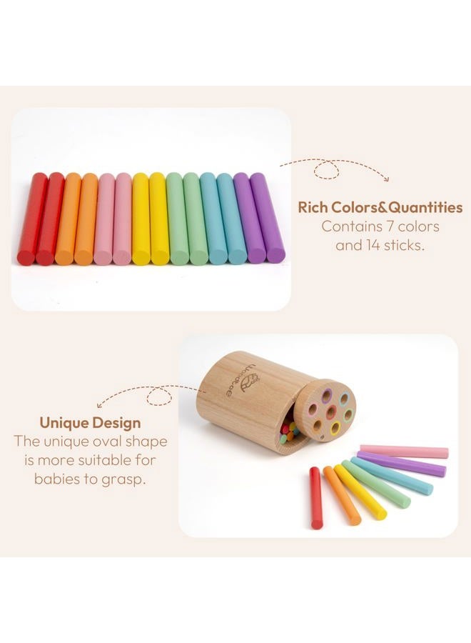 Woodtoe Wooden Montessori Sticks Toys for Kids, 7 Colors Toddler Learning Toys for 1-3 Year Old, Natural Wood Educational Sorting Toy, Sensory Toys Travel Game Birthday for Boys Girls Aged 1+ - Image 3