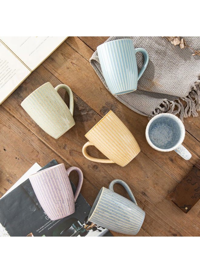 Yundu 16 oz Coffee Mugs Set of 6, Large Coffee Cups, Ceramics Mug with Handle, Cups foe Latte, Tea, Cappucino - Assorted Colors - Image 3