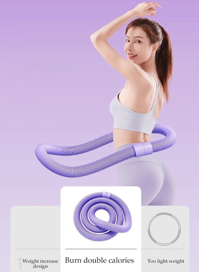 DUNISO حلقة هولا هوب قابلة للطي للياقة البدنية مرنة صديقة للخصر معدات تمارين البطن متعددة الوظائف حلقات تمارين الخصر والبطن حزام تمارين مرن من سبائك معدنية حلقة هولا هوب للبالغين - Image 2