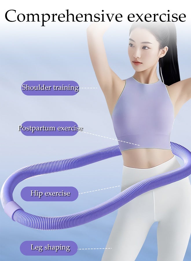 DUNISO حلقة هولا هوب قابلة للطي للياقة البدنية مرنة صديقة للخصر معدات تمارين البطن متعددة الوظائف حلقات تمارين الخصر والبطن حزام تمارين مرن من سبائك معدنية حلقة هولا هوب للبالغين - Image 3