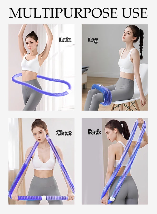 DUNISO حلقة هولا هوب قابلة للطي للياقة البدنية مرنة صديقة للخصر معدات تمارين البطن متعددة الوظائف حلقات تمارين الخصر والبطن حزام تمارين مرن من سبائك معدنية حلقة هولا هوب للبالغين - Image 4