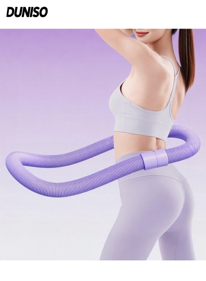 DUNISO حلقة هولا هوب قابلة للطي للياقة البدنية مرنة صديقة للخصر معدات تمارين البطن متعددة الوظائف حلقات تمارين الخصر والبطن حزام تمارين مرن من سبائك معدنية حلقة هولا هوب للبالغين - Image 1