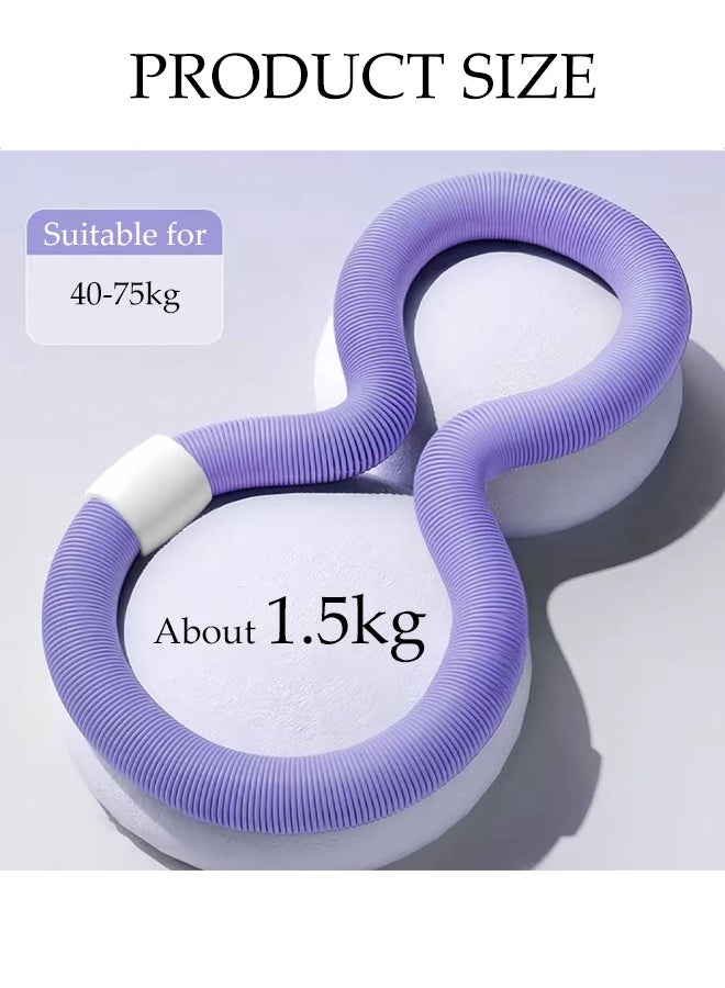 DUNISO حلقة هولا هوب قابلة للطي للياقة البدنية مرنة صديقة للخصر معدات تمارين البطن متعددة الوظائف حلقات تمارين الخصر والبطن حزام تمارين مرن من سبائك معدنية حلقة هولا هوب للبالغين - Image 5