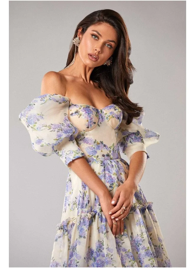 Madam Uniq Womens Elegant Printing Long Evening Dress