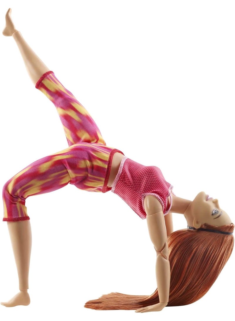Barbie ​Made To Move Doll, Curvy, With 22 Flexible Joints & Long Straight Red Hair Wearing Athleisure Wear For Kids 3 To 7 Years Old - Image 3