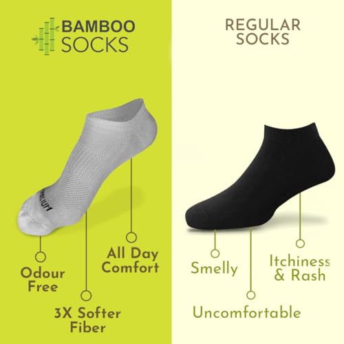 HEELIUM Bamboo Ankle Socks for Men & Women | Ultra-Soft, Odour-Free, Thin & Breathable | 3X Softer than Cotton | Sizes - M (UK 4-8) & L (UK 9-13) - Image 2