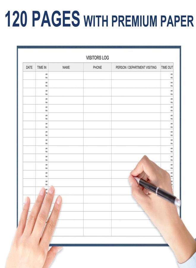 Tuun Fuplan Visitors Register Book - Visitor Log Book with 120 Pages, 9" X 7", Blue Hardbound Cover, Wedding Reception and Events Reception Supplies - Image 2