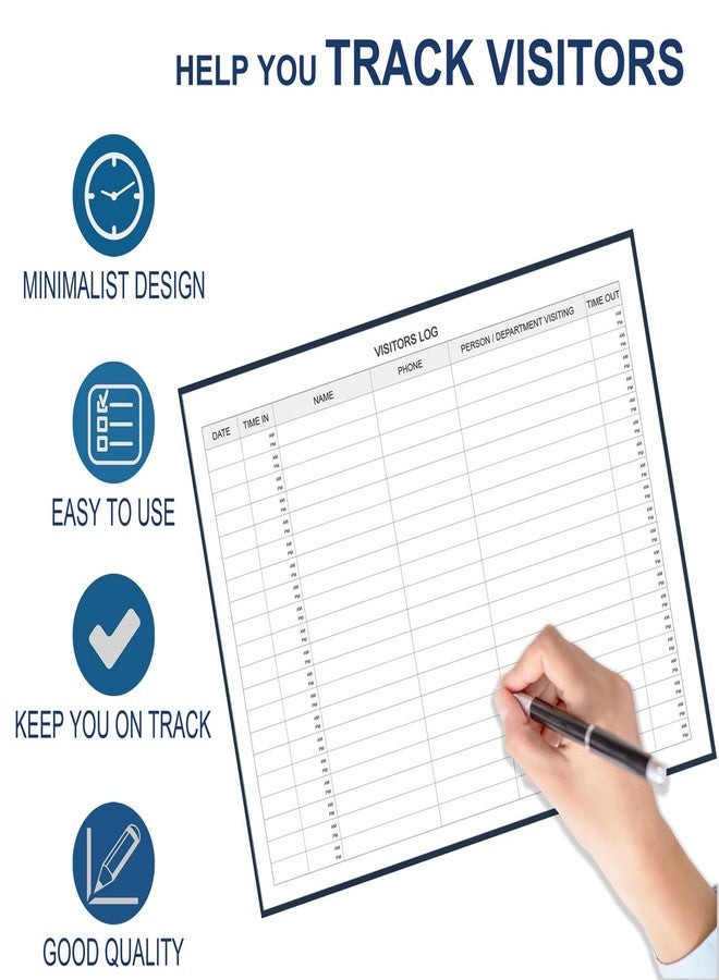 Tuun Fuplan Visitors Register Book - Visitor Log Book with 120 Pages, 9" X 7", Blue Hardbound Cover, Wedding Reception and Events Reception Supplies - Image 3