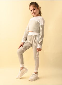 LILPICKS Color Block Mesh Detail T-Shirt & Leggings Set by Styli  - Image 3