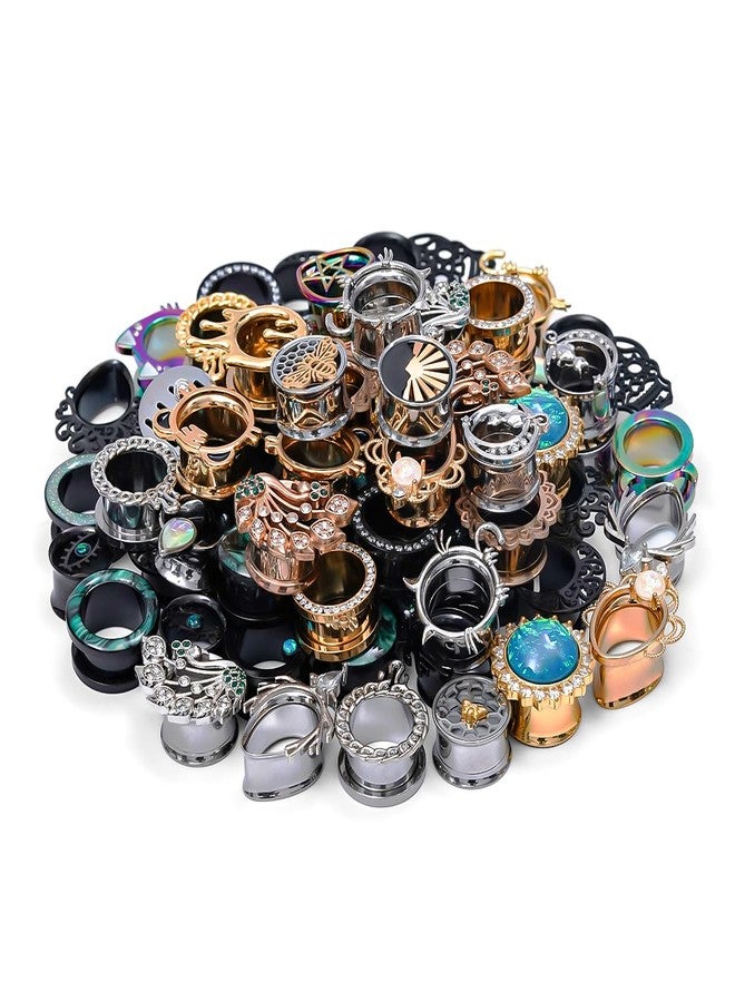 TBOSEN 20 PCS Stainless Steel | Wood Random Colors Ear Gauges Tunnels Plugs Body Piercing Lucky Bag 10 Pairs Total 2g-1 inch - Image 5