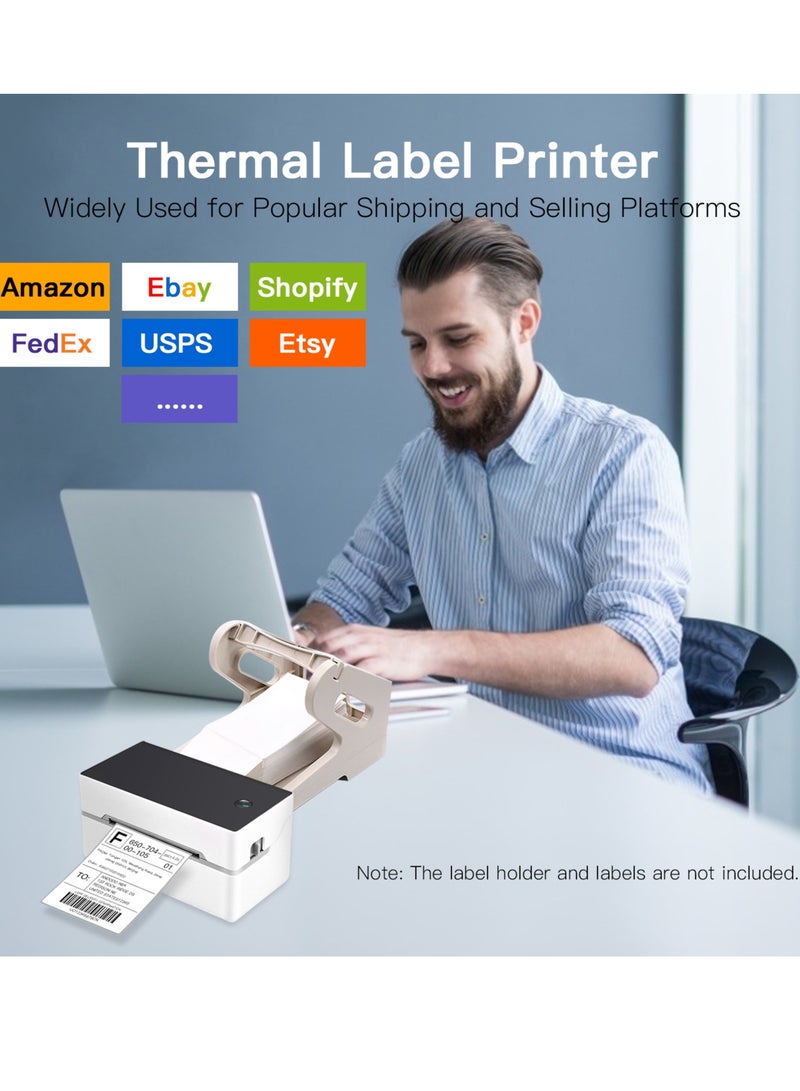 Desktop Shipping Label Printer High Speed USB + BT Direct Thermal Printer Label Maker Sticker 40-80mm Paper Width - Image 5