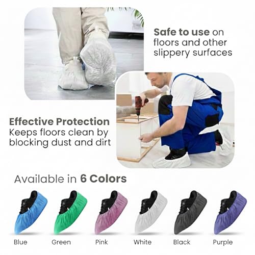 C-Cure Disposable Shoe Covers 50 Pcs | Non-Woven Breathable Anti-Slip Foot Covers with Elastic | Not Waterproof | Indoor Hygiene for Hospital, Clinic, Home Cleaning & Visitors Use | Free Size - White - Image 3