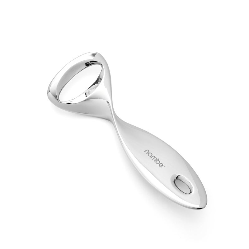 Nambe Twist Bottle Opener 6 ChromePlated Stainless Steel Bar Tool for Wine Beer with Ergonomic Grip Long Comfortable Handling Durable EasytoClean LowMaintenance Design